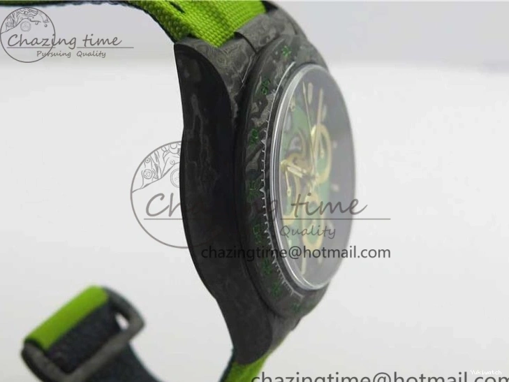 Green Dial Daytona Edition Carbon Strap WWF A7750 Best Black Nylon Green On V2 DIW 1103
